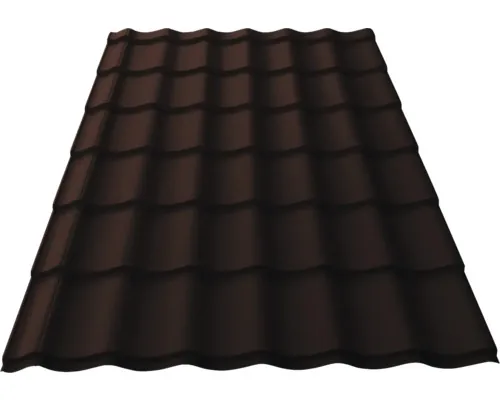 Țiglă metalică Wetterbest 2590x1200x0,5 mm brun ciocolată mat RAL 8017 buc