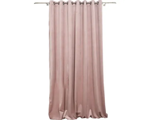 Draperie semiopacă cu inele Mendola Castellano uni roz pal 140x245 cm buc