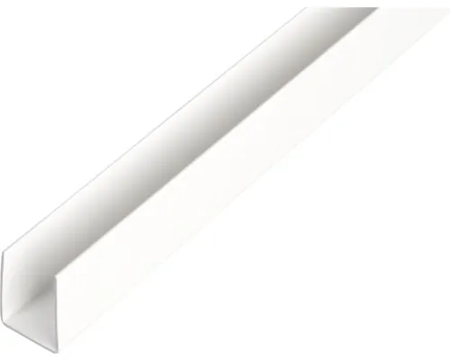 Profil plastic tip U Alberts 12x10x12x1 mm, lungime 2,6m, alb, PVC buc