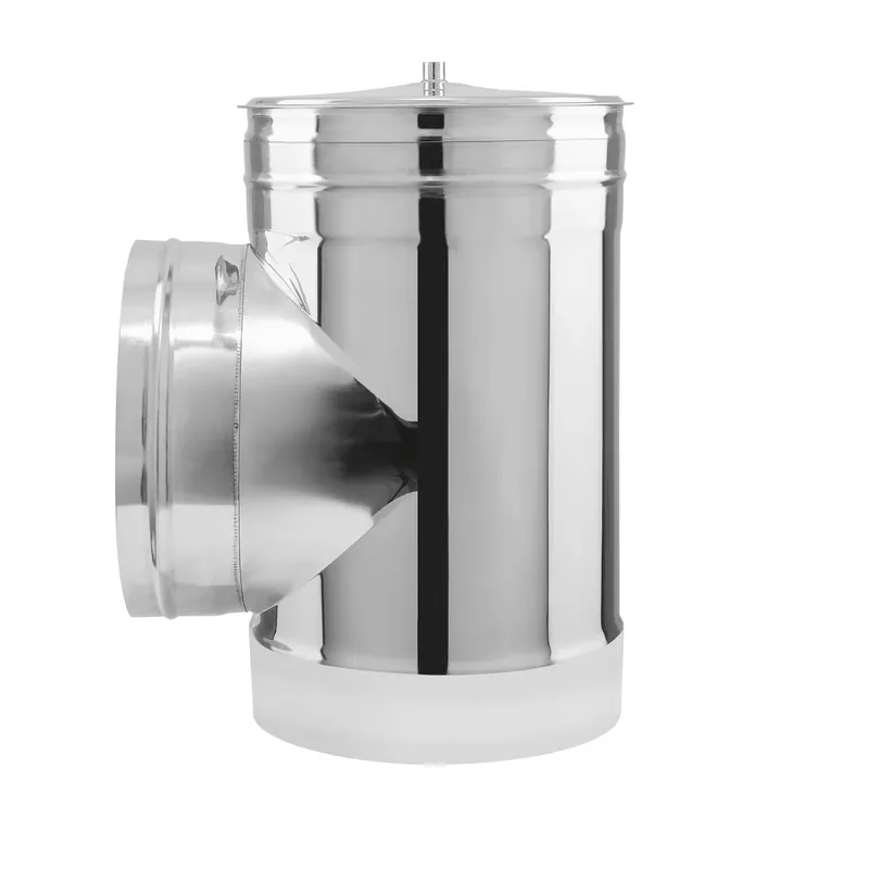 Teu inox izolat, Linox Tehnic, 90 grade, cu dop, D 200/250 mm buc