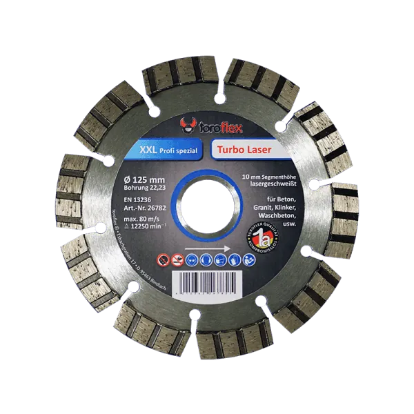 Disc diamantat beton 125 TURBO LASER TOROFLEX