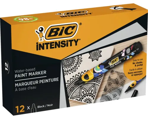 Marker permanent Bic, culoare neagră buc