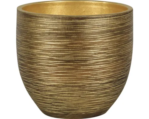 Mască ghiveci Passion for Pottery Le Havre oval ceramică Ø 24 cm H 22 cm auriu buc