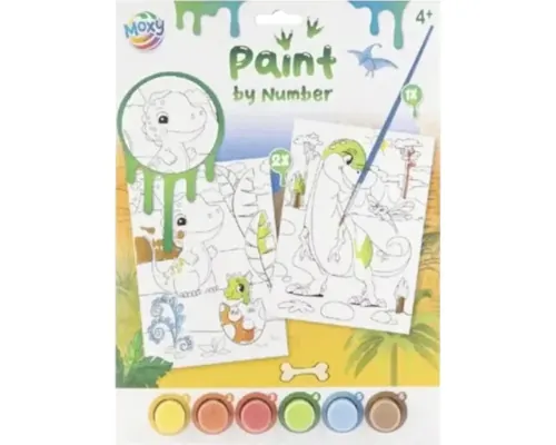 Pictură pe numere copii Moxy dino A4 buc