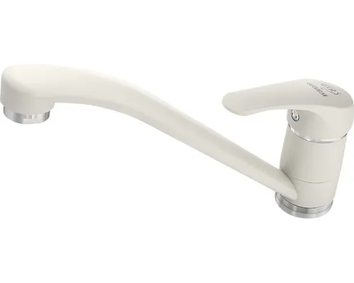 Baterie monocomandă Guglielmi Impact cu pipă dreaptă, cartuș cu disc ceramic, aerator, Fatgranit bej buc