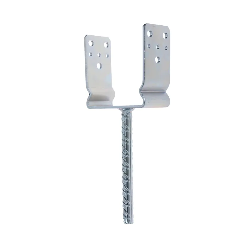 Suport stalp din tabla de otel zincat, cu tija, 141 x 60 x 125 mm buc