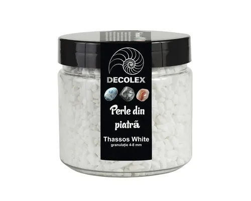 Piatră decorativă naturală Decolex Thassos granulație 4-8 mm 1,23 kg alb buc
