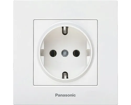 Priză simplă cu împământare Panasonic Karre Plus, alb, incl. ramă buc