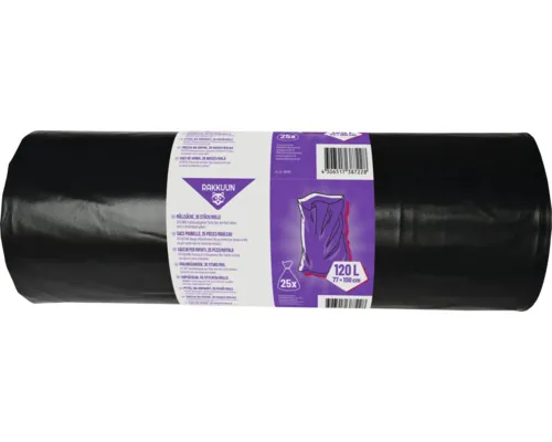 Saci menajeri industriali Rakkuun 120L 77x100 cm, rolă 25 bucăți pac
