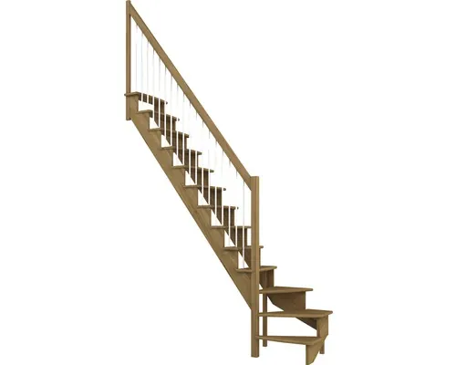 Scară laterală de interior Pertura Filia cu balustradă 13 pași stejar lăcuit buc
