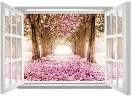 Fototapet vlies 1062 VEZ4XL Fereastră cu alee 201x145 cm buc