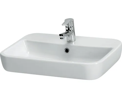 Lavoar pe blat Cersanit Caspia 59,5x42 cm alb buc