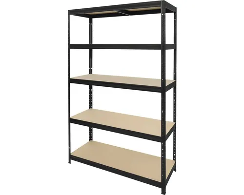 Raft metalic Kovona Futur Plus 1200x450x1800 mm, max. 250 kg/poliță, montaj rapid cu cleme, negru buc