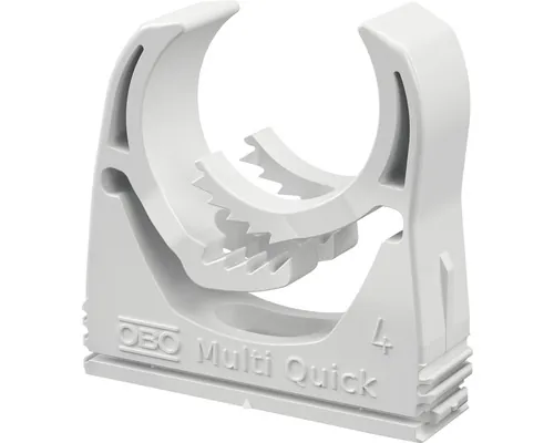 Bride plastic pentru tub rigid OBO Bettermann MultiQuick Ø31-37 mm, 10 bucăți, culoare gri pac