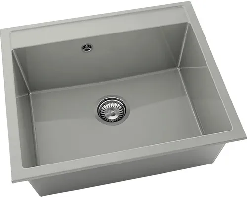 Chiuvetă bucătărie marmură compozită 1 cuvă FAT Avangard 227 51x60 cm fără picurător Gri inox buc