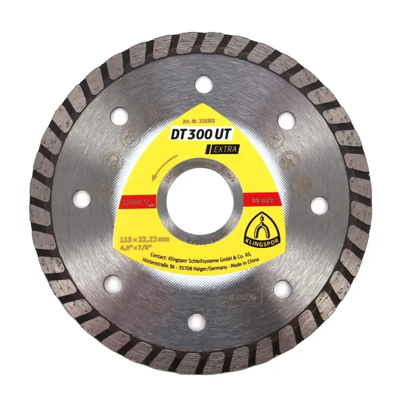 Disc diamantat, continuu, pentru debitare materiale de constructii, Klingspor DT 300 UT Extra, 115 x 22.23 x 1.90 mm buc