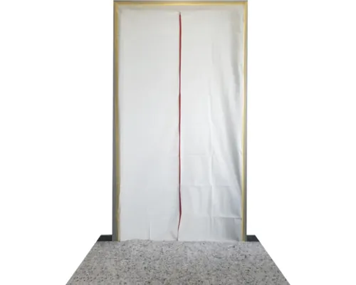 Folie de protecție împotriva prafului pentru ușă, cu fermoar, vlies, albă 120x220 cm buc