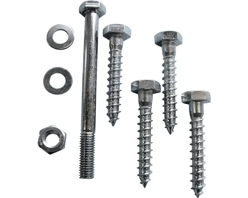 Set holșuruburi & șurub metric fixare suport stâlp de lemn 91mm, oțel zincat pac