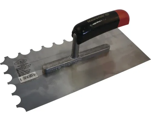 Gletieră zimțată Maurerlob 280x130 mm dinți profil semirotund, mâner din lemn buc