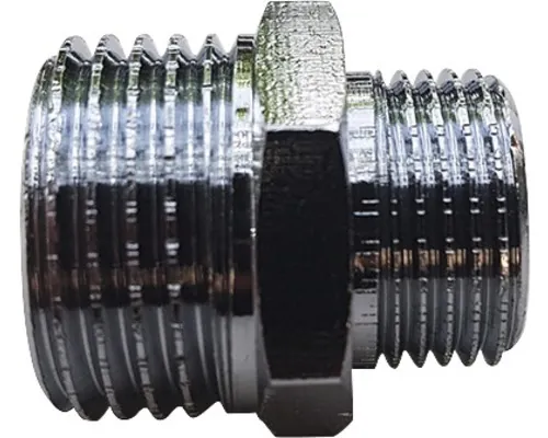 Niplu redus din alamă cromată 3/8”x1/2” buc