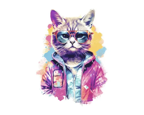 Sticker perete pisică 50x70 cm buc