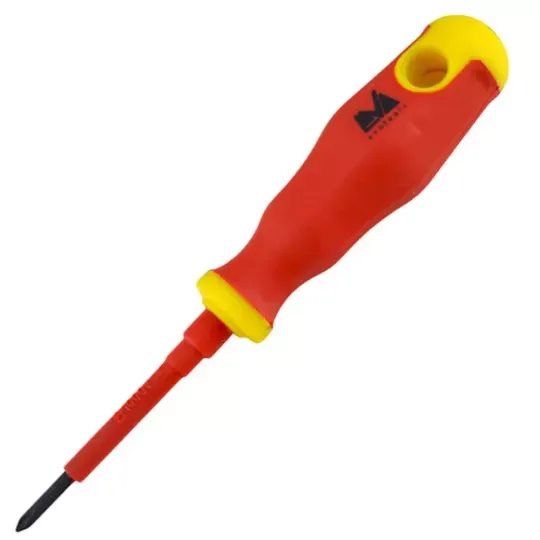 Surubelnita electrician, izolata, PH0x60 mm, Cr-V, 1000V, VDE, varf magnetic, Evotools