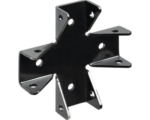 Conector de corp în formă X pentru 18-19mm Hettich, zincat, negru pac