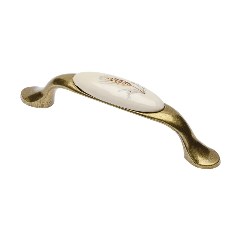 Maner 0728-PK, zamac, portelan, imprimeu grau auriu, L 125 mm, 96 mm