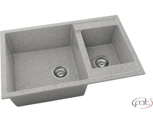 Chiuvetă bucătărie granixit 2 cuve FAT Avangard 234 49x90 cm fără picurător Milki Way reversibilă buc