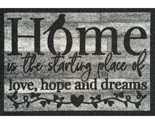 Covoraș intrare Home Love Hope Dreams gri 50x70 cm buc