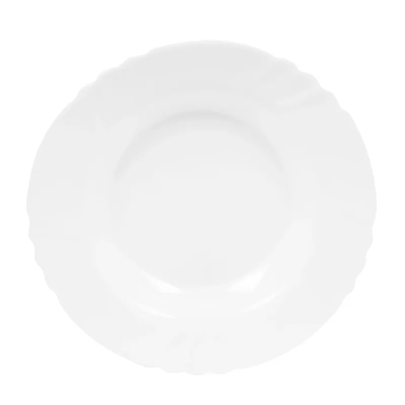 Farfurie intinsa Ebro, sticla opal, alb, 25 cm buc