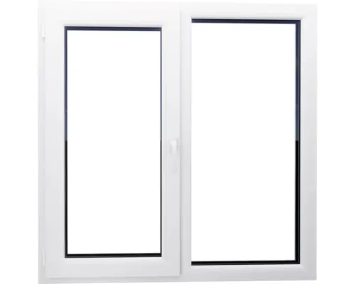 Fereastră PVC termopan Sunny Decor 116x116 cm albă deschidere simplă stânga + fixă buc