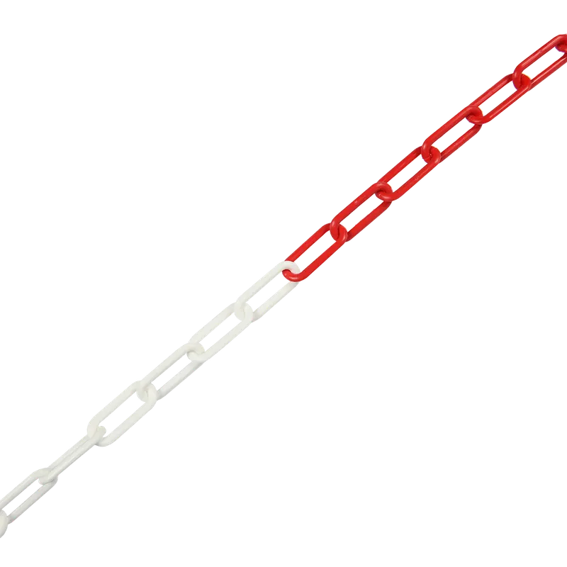 Lant pentru bariera, plastic, rosu cu alb, 6 mm
