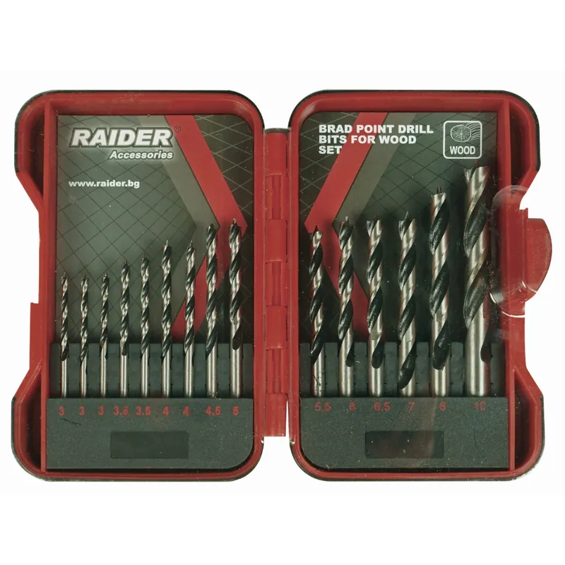 Set 15 burghie Raider, mandrina standard, pentru lemn, 3-10 mm 15buc