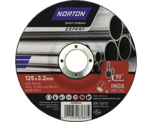 Disc debitare metal Norton Expert Ø125x3,2x22,23mm, profil conic de debitare buc