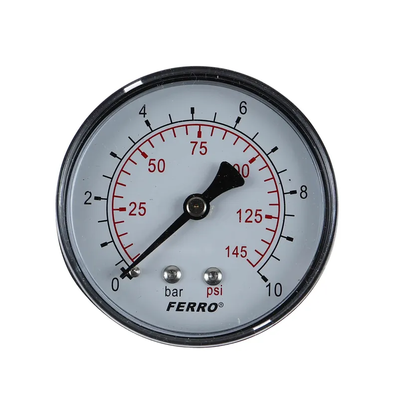 Manometru axial Ferro M6310A, D 63 mm, 1/4 ", 0 - 10 bar buc