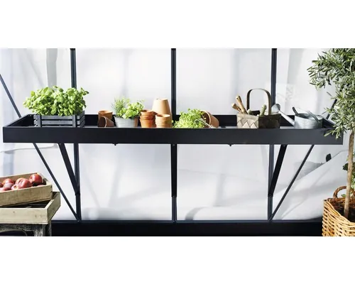 Masă flori JULIANA aluminiu 3 secțiuni 213x52 cm negru buc