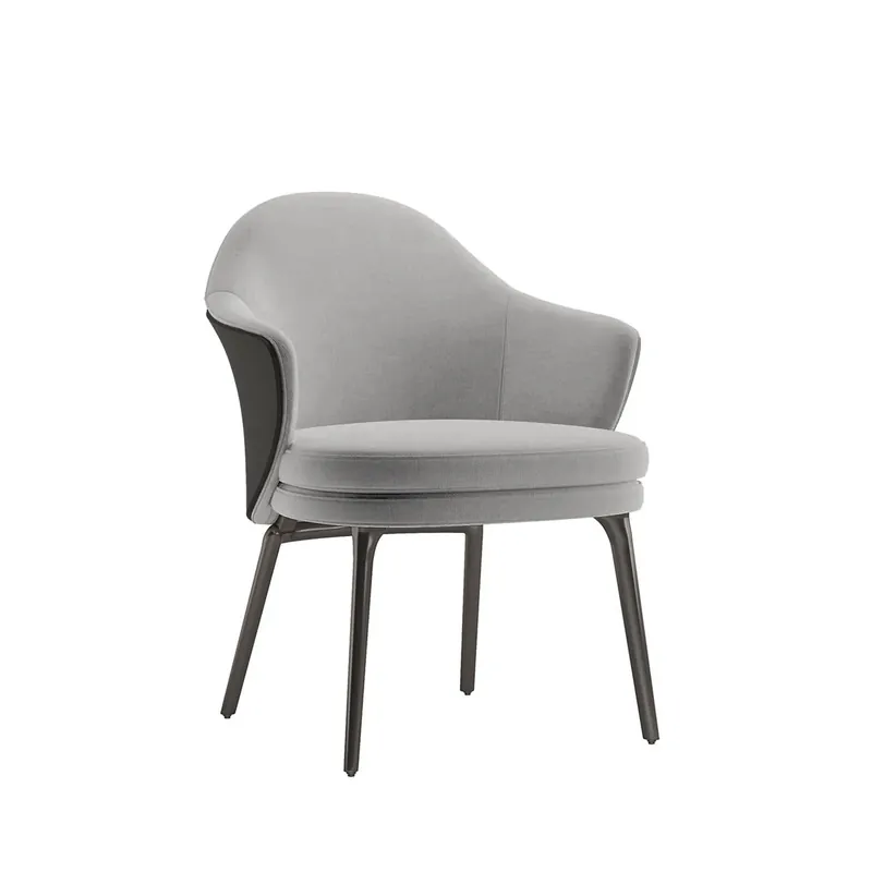 SCAUN DINING ELYSIUM TEXTIL + MICRO-PIELE GRI