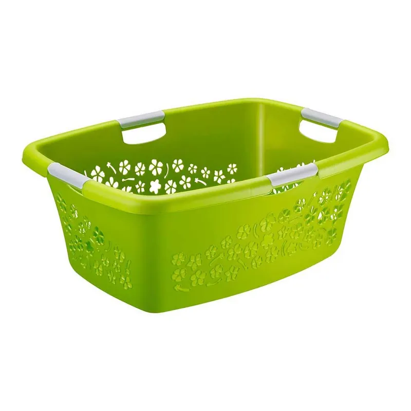 Cos de rufe 50 l, verde, model flori perforat