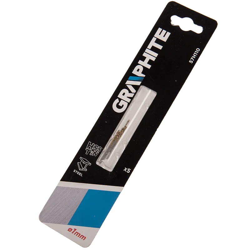 Set 5 burghie Graphite, HSS-TiN, pentru metal, 1 mm 5buc
