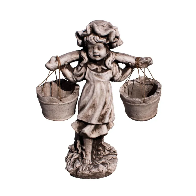 Statuie Fetita cu galeti, decoratiune gradina, beton, H 61 cm buc