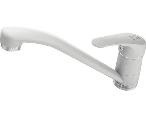 Baterie monocomandă Guglielmi Impact cu pipă dreaptă, cartuș cu disc ceramic, aerator, Fatgranit gri buc