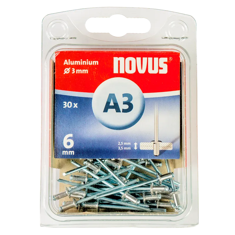 Nituri aluminiu Novus 3X6MM 30 BUC