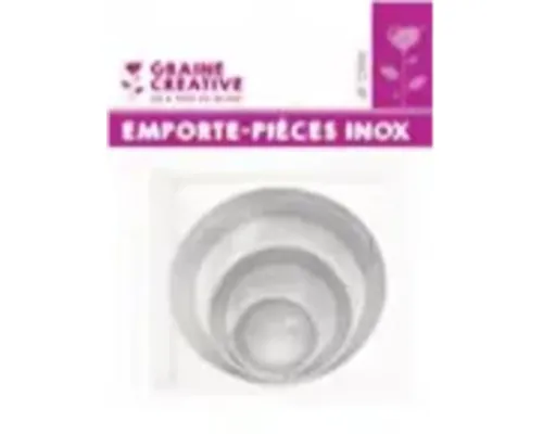 Set 3 matrițe inox cercuri Ø 20 mm, Ø 30 mm, Ø 40 mm buc