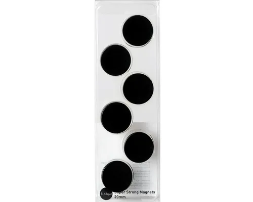 Set 6 magneţi Bi-Office negru Ø 2 cm buc