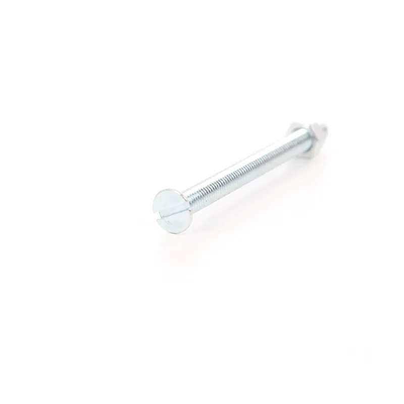 Surub cu cap inecat crestat, cu piulita, otel, zincat alb, M5 x 60 mm, 4 bucati 4buc