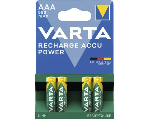 Acumulatori Ni-MH Varta AAA 1,2V 550mAh, pachet 4 bucăți