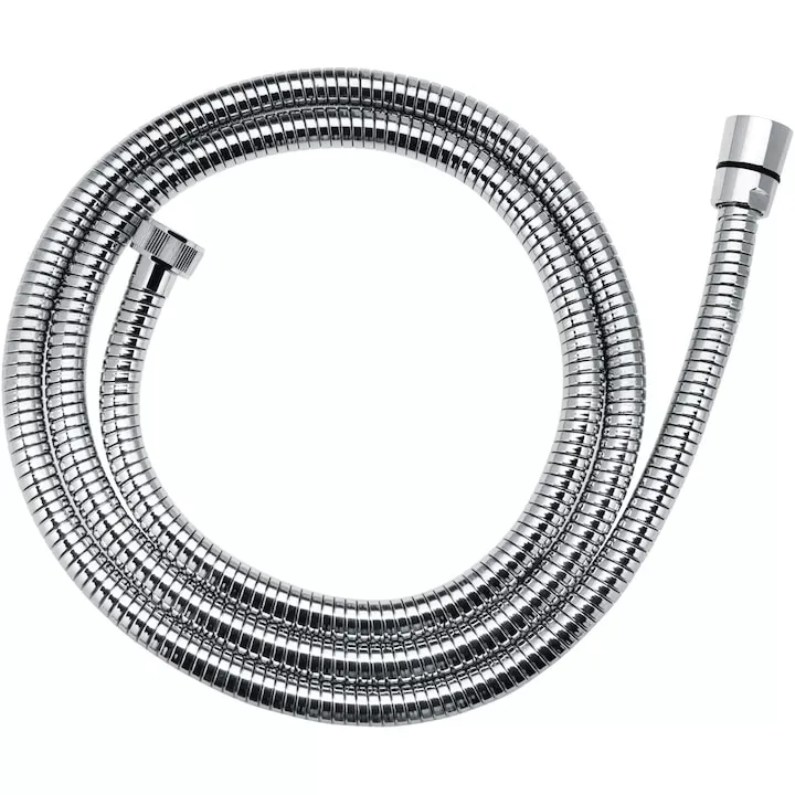 Furtun de dus extensibil Ferro, racord conic, anti-twist, 150-200 cm, Crom
