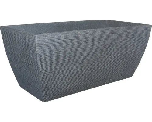Ghiveci mare geli, striat, plastic, 80x40x34 cm, gri buc
