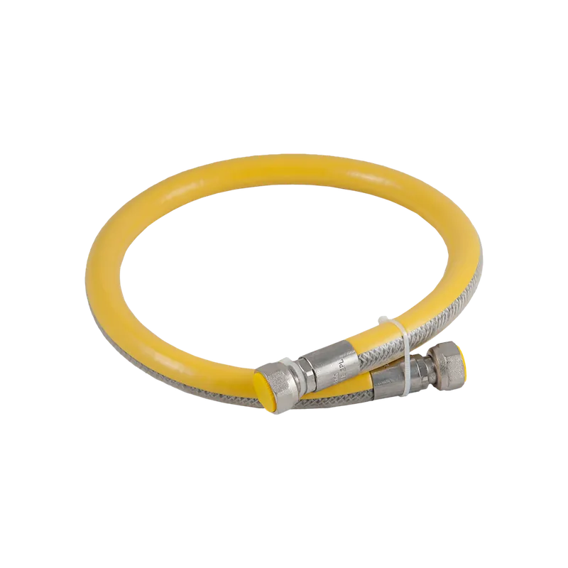 Racord flexibil pentru gaz, inox/poliolefina, galben, 1/2"